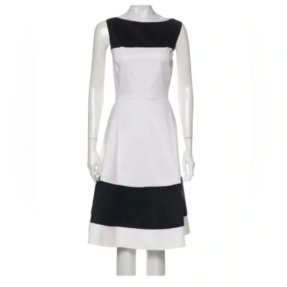 Kate Spade Black and White Tiered Midi Skirt
